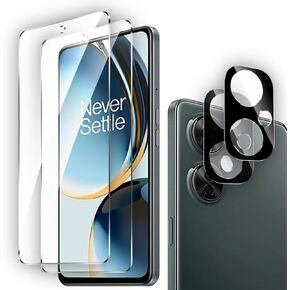 2+2 Pack Tempered Glass Screen Protector for OnePlus Nord N30 5G with Camera Lens Protector,Ultra HD, 9H Hardness