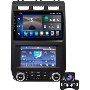 for Ford F150 Car Radio 2015 2016 2017 2018 2019 2020 2021 Dual Screen Head Unit with Carplay Android Auto Stereo Multimedia Player GPS Navigation Touch Screen AHD Backup Camera
