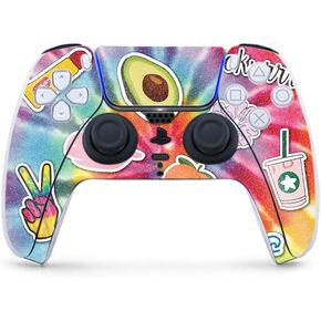 MightySkins Glossy Glitter Gaming Skin for PS5 / Playstation 5 Controller - Rainbow Streaks | Durable High-Gloss Glitter Finish | Easy to Apply and Change Style | Made in The USA