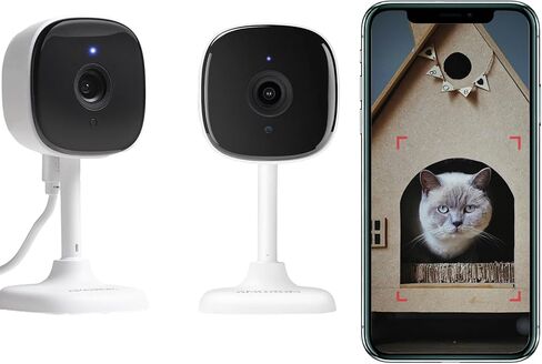 قطعتان من الكاميرا الداخلية لأمن المنزل، وكاميرا أمان منزلية بدقة 2 ميجابكسل لمراقبة الأطفال مع صوت ثنائي الاتجاه، واكتشاف الذكاء الاصطناعي، والرؤية الليلية، وبطاقة الذاكرة/التخزين السحابي، والعمل مع مساعد جوجل/أليكسا (مستعمل) in Kuwait