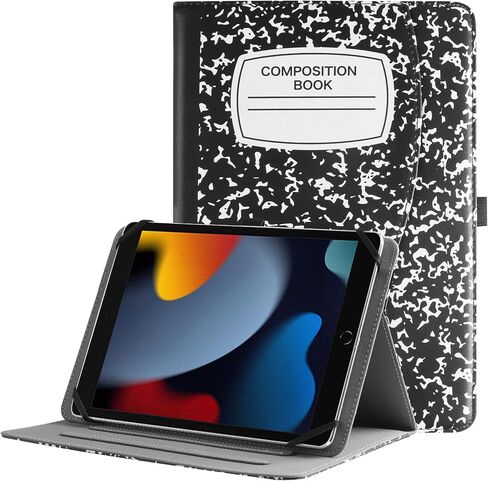 Universal Case for 9inch-10.5inch Tablet,Multi-Viewing Angels PU Leather Stand Folio Case Cover with Handstrap for 9" 10.1" 10.5" Touchscreen Tablet, with Adjustable Fixing Silicon Band-CB in Saudi Arabia
