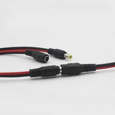 (18AWG 10 Pairs) 12V 5A DC Power Pigtail Barrel Plug Connector Cable,Plugs Male Female Connectors for CCTV Security Camera Pigtail Power Adapter Connectors 5.5mm x 2.1mm (10 Pairs) in Kuwait