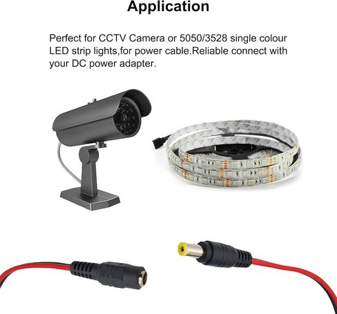 (18AWG 10 Pairs) 12V 5A DC Power Pigtail Barrel Plug Connector Cable,Plugs Male Female Connectors for CCTV Security Camera Pigtail Power Adapter Connectors 5.5mm x 2.1mm (10 Pairs) in Kuwait