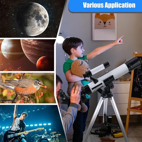 Telescope for Kids & Beginners Adults 40/400mm Astronomical Telescopes Refractor with Finder Scope Compass and Tripod in Saudi Arabia