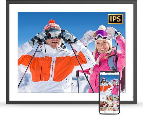 16.2-Inch Large Digital Picture Frame - 32GB WiFi Digital Photo Frame, Auto-Rotate, Motion Sensor, Share Photos and Videos via App Email, Wall Mountable in Kuwait