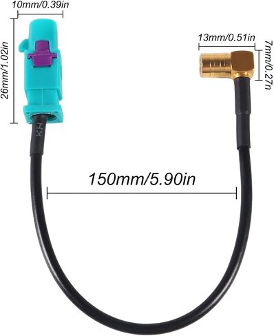 Fakra Z Female to SMB Male Connector Adapter Cable 6" Car DAB Radio Antenna Adapter Cable for Car Truck SUV DAB Radio Stereo Receiver Tuner GPS Antenna Navigation System in Kuwait