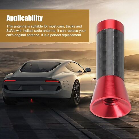 1 PC Car Carbon Fiber Short Antenna, 1.37" Signal Wireless Booster Antenna, Metal Mini Exterior Antenna Decoration Replacement with Mounting Accessories, Universal for Cars (Silver & Black) in Saudi Arabia