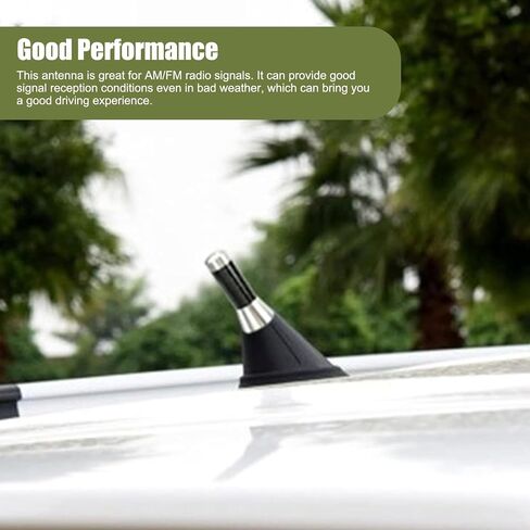 1 PC Car Carbon Fiber Short Antenna, 1.37" Signal Wireless Booster Antenna, Metal Mini Exterior Antenna Decoration Replacement with Mounting Accessories, Universal for Cars (Silver & Black) in Saudi Arabia