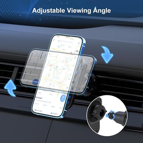 Wireless Car Charger Mount for iPhone Magnetic with Semiconductor Cooling Charger Magnet Mount for Fast Charging Magnetic Phone Car Mount Compatible with iPhone15/14/13/12 Series in Kuwait