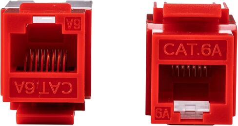 CAT6A 45° Angled Keystone Ethernet Wall Jack Punch Down UTP 45-Degree (Easier Termination Than 90-Degree), RJ45 Slim Profile Speed Termination (10, White) in Saudi Arabia