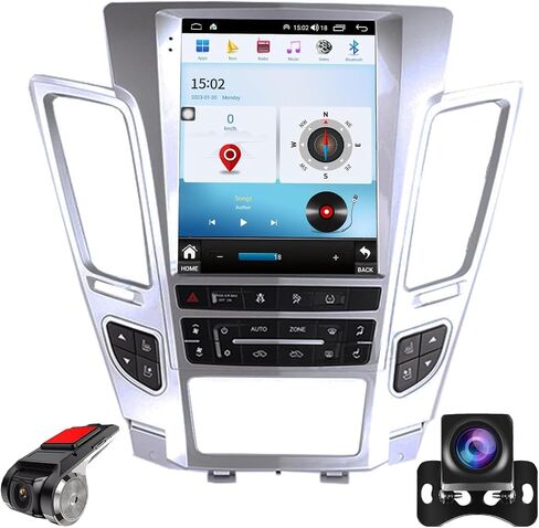 راديو السيارة ستيريو GPS للملاحة لكاديلاك CTS 2007-2012 راديو Android Auto Car Play شاشة عمودية طراز Tesla مع DSP في وحدة التحكم الرئيسية ومشغل الوسائط المتعددة وراديو السيارة والتحكم الصوتي (أسود) in Kuwait