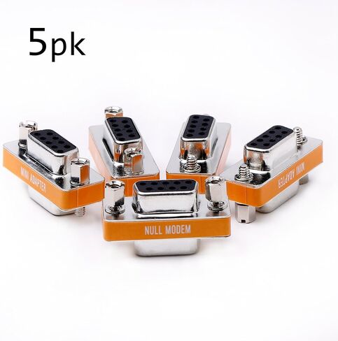 KINGDEE INC DB9 Null Modem أنثى إلى أنثى Slimline محول المنفذ التسلسلي لنقل البيانات 10 Pack in Kuwait