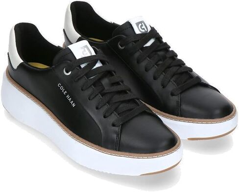 Cole Haan Women's Grandpro Topspin Sneaker, Black/Optc Wht/Cyber Yellow, 6 Wide in Saudi Arabia