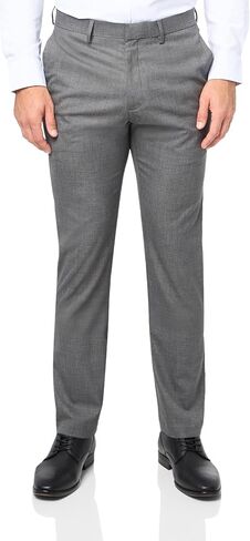 Kenneth Cole Men's Slim Fit Solid Performance Dress Pant, Chambray, 36W x 29L in Saudi Arabia