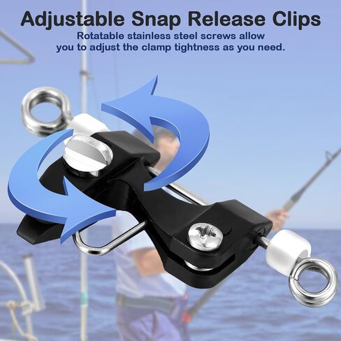 6 Pcs Outrigger Release Clips Downrigger Release Clips with Adjustable Tension Planer Board Clips Downrigger Fishing Kite for Trolling Offshore Fishing Accessories (White) in Saudi Arabia