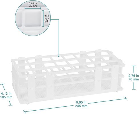 stonylab Test Tube Rack, 7.87 in 40-Place White Plastic Test Tube Rack Tube Holder Stand Rack, 3-Tier Design and Detachable in Saudi Arabia