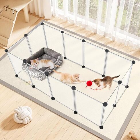 20 Panels Small Animal Playpen, Pet Playpen with Waterproof Mat, C&C Cage for Guinea Pigs, Rabbit/Bunny Cage, Bunny/Puppy Playpen, Indoor Outdoor Portable Metal Wire Yard Fence in Saudi Arabia