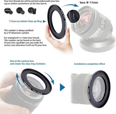 67mm to 86mm Camera Lens Adapter,Change The Filter or Lens Size from 67mm to 86mm.Compatible All 86mm Thread Filter Accessory+1pcs Lens Cleaning Cloth. in Saudi Arabia