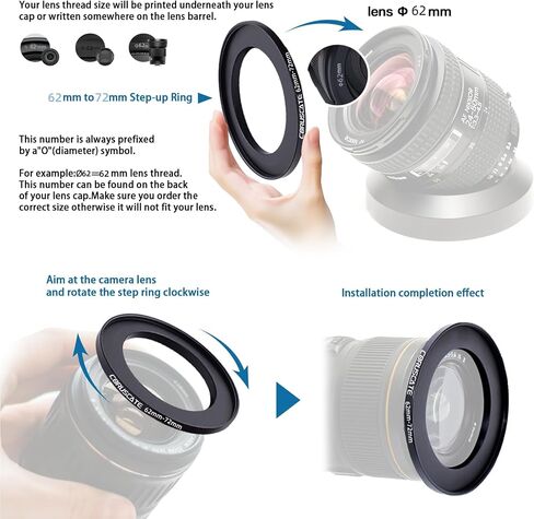 67mm to 86mm Camera Lens Adapter,Change The Filter or Lens Size from 67mm to 86mm.Compatible All 86mm Thread Filter Accessory+1pcs Lens Cleaning Cloth. in Saudi Arabia