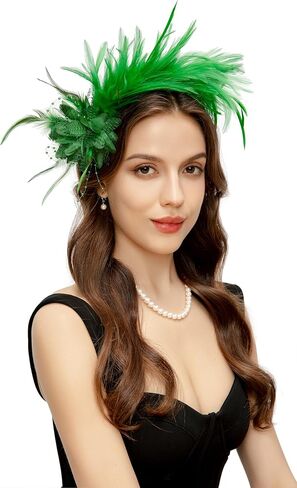 BABEYOND Fascinator Hats for Women Feather Headband Kentucky Headpiece Gatsby Derby Hat for Cocktail Wedding Tea Party in Saudi Arabia