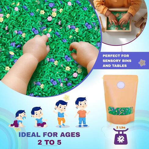 | Colored Rice, Sensory Rice, Sensory Bin, Play Rice, Sensory Table Filler, Play Rice for Kids, Arts and Crafts for Kids, Toddler Sensory Toys, Blue Colored Rice (2) lbs in Saudi Arabia