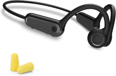 Bone Conduction Headphones Bluetooth 5.3 Open Ear Headphones with Microphones Wireless Workouts Headset Waterproof Lightweight, 8Hrs Playtime for Running, Cycling, Gym, Black in Saudi Arabia
