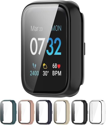غطاء حماية كامل للساعة من MOTONG PC وواقي شاشة من الزجاج المقسى متوافق مع iTouch Air 3 44 مم (أسود PC) in Saudi Arabia
