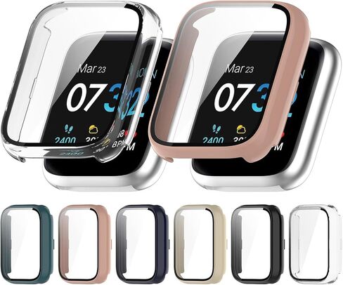 غطاء حماية كامل للساعة من MOTONG PC وواقي شاشة من الزجاج المقسى متوافق مع iTouch Air 3 44 مم (أسود PC) in Saudi Arabia