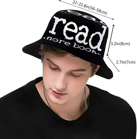 BIEGAS More Books Bucket Hat,Funny Reading Sun Hat Fishing Hat Fisherman Cap for Librarian Teacher Student One Size in Saudi Arabia