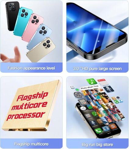 هاتف صغير XS18Pro 3.0 بوصة HD 2GB+16GB 3.0 بوصة HD رباعي النواة ثنائي شريحة الاتصال هاتف محمول للأطفال Android Kids صغير جدًا 3G هاتف ذكي صغير للجيب للطلاب (أزرق سماوي) in Saudi Arabia