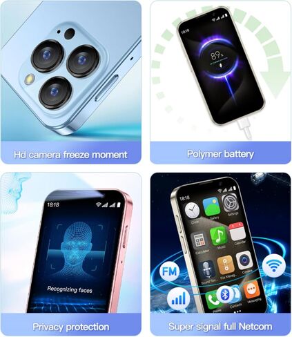 هاتف صغير XS18Pro 3.0 بوصة HD 2GB+16GB 3.0 بوصة HD رباعي النواة ثنائي شريحة الاتصال هاتف محمول للأطفال Android Kids صغير جدًا 3G هاتف ذكي صغير للجيب للطلاب (أزرق سماوي) in Saudi Arabia