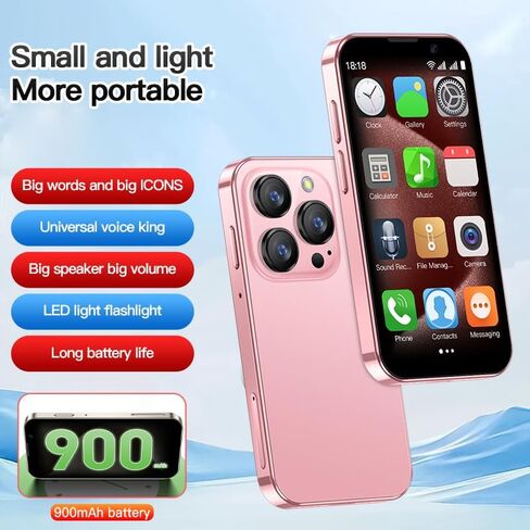 هاتف صغير XS18Pro 3.0 بوصة HD 2GB+16GB 3.0 بوصة HD رباعي النواة ثنائي شريحة الاتصال هاتف محمول للأطفال Android Kids صغير جدًا 3G هاتف ذكي صغير للجيب للطلاب (أزرق سماوي) in Saudi Arabia