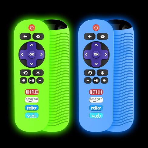 [2 Pack] Remote Case for TCL Roku RC280 Remote, Alquar Lightweight Anti Slip Shockproof Silicone Protective Case Cover Compatible with TCL Roku RC280 Remote - with Lanyard (Glow Green+Glow Blue) in Saudi Arabia