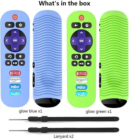 [2 Pack] Remote Case for TCL Roku RC280 Remote, Alquar Lightweight Anti Slip Shockproof Silicone Protective Case Cover Compatible with TCL Roku RC280 Remote - with Lanyard (Glow Green+Glow Blue) in Saudi Arabia