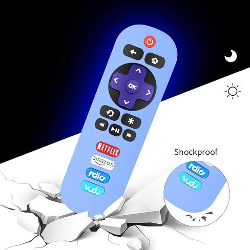 [2 Pack] Remote Case for TCL Roku RC280 Remote, Alquar Lightweight Anti Slip Shockproof Silicone Protective Case Cover Compatible with TCL Roku RC280 Remote - with Lanyard (Glow Green+Glow Blue) in Saudi Arabia
