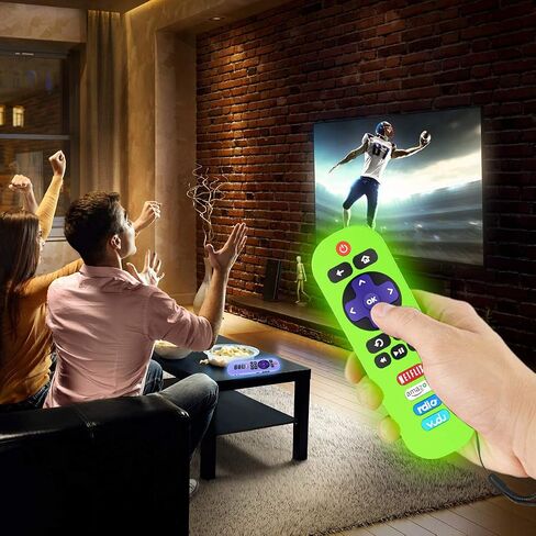 [2 Pack] Remote Case for TCL Roku RC280 Remote, Alquar Lightweight Anti Slip Shockproof Silicone Protective Case Cover Compatible with TCL Roku RC280 Remote - with Lanyard (Glow Green+Glow Blue) in Saudi Arabia
