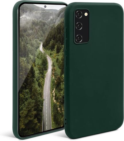 حافظة سيليكون من سلسلة Moozy Minimalist لهاتف Samsung S20، باللون الأخضر الداكن - غطاء TPU ناعم ورفيع بلمسة نهائية غير لامعة in Saudi Arabia