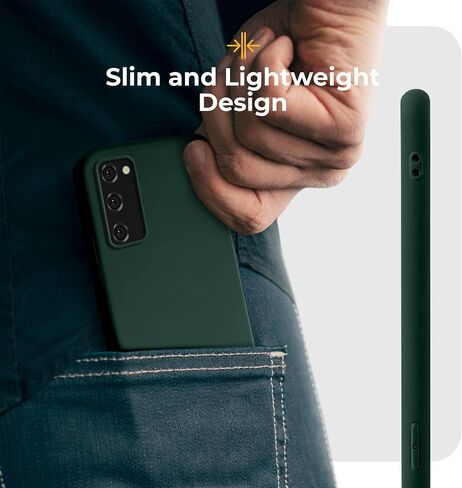 حافظة سيليكون من سلسلة Moozy Minimalist لهاتف Samsung S20، باللون الأخضر الداكن - غطاء TPU ناعم ورفيع بلمسة نهائية غير لامعة in Saudi Arabia