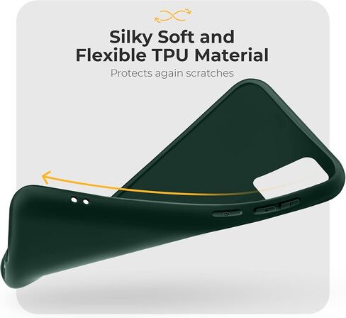 حافظة سيليكون من سلسلة Moozy Minimalist لهاتف Samsung S20، باللون الأخضر الداكن - غطاء TPU ناعم ورفيع بلمسة نهائية غير لامعة in Saudi Arabia