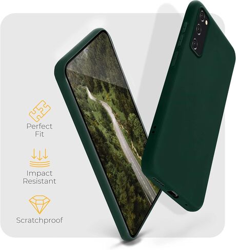 حافظة سيليكون من سلسلة Moozy Minimalist لهاتف Samsung S20، باللون الأخضر الداكن - غطاء TPU ناعم ورفيع بلمسة نهائية غير لامعة in Saudi Arabia