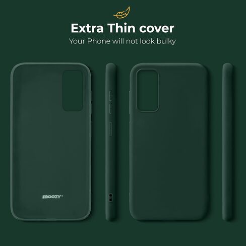 حافظة سيليكون من سلسلة Moozy Minimalist لهاتف Samsung S20، باللون الأخضر الداكن - غطاء TPU ناعم ورفيع بلمسة نهائية غير لامعة in Saudi Arabia