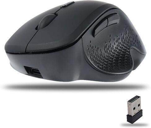 Ergonomic Wireless Mouse Bluetooth & 2.4GHz Dual-Mode Vertical Mouse Rechargeable Silent Ergo Mouse with USB Receiver 3 Adjustable DPI Portable Optical Mouse for Laptop PC Computer Desktop (Black) in Saudi Arabia