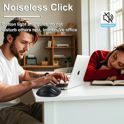 Ergonomic Wireless Mouse Bluetooth & 2.4GHz Dual-Mode Vertical Mouse Rechargeable Silent Ergo Mouse with USB Receiver 3 Adjustable DPI Portable Optical Mouse for Laptop PC Computer Desktop (Black) in Saudi Arabia
