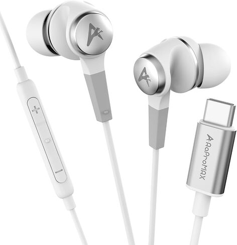 سماعات رأس USB C لأجهزة iPhone 16 Pro سماعات أذن سلكية من النوع C مع ميكروفون وجهاز تحكم عن بعد ستيريو HiFi لأجهزة iPhone 16 Pro/PM/15 وiPad Pro وGalaxy S23/S22/S21/Ultra Note 10/20 وPixel 7/6/6 in Kuwait