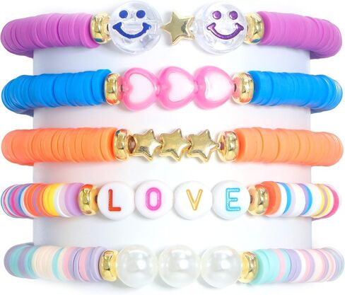 12pcs Friendship Bracelets Gifts, Bracelets Set, Smile Face Colored Characters Multilayer Singer Music Album Inspired Bracelets for Women Girls, Tour Jewelry in Saudi Arabia