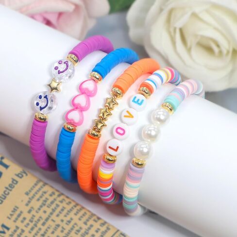 12pcs Friendship Bracelets Gifts, Bracelets Set, Smile Face Colored Characters Multilayer Singer Music Album Inspired Bracelets for Women Girls, Tour Jewelry in Saudi Arabia