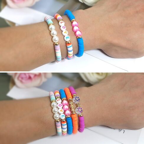 12pcs Friendship Bracelets Gifts, Bracelets Set, Smile Face Colored Characters Multilayer Singer Music Album Inspired Bracelets for Women Girls, Tour Jewelry in Saudi Arabia