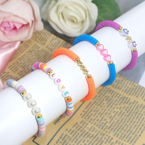 12pcs Friendship Bracelets Gifts, Bracelets Set, Smile Face Colored Characters Multilayer Singer Music Album Inspired Bracelets for Women Girls, Tour Jewelry in Saudi Arabia