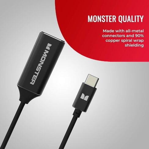 Monster Classic 1.6ft / 0.5m USB C to HDMI Adapter (4k 30Hz) in Kuwait