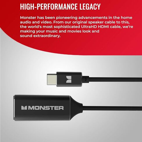 Monster Classic 1.6ft / 0.5m USB C to HDMI Adapter (4k 30Hz) in Kuwait